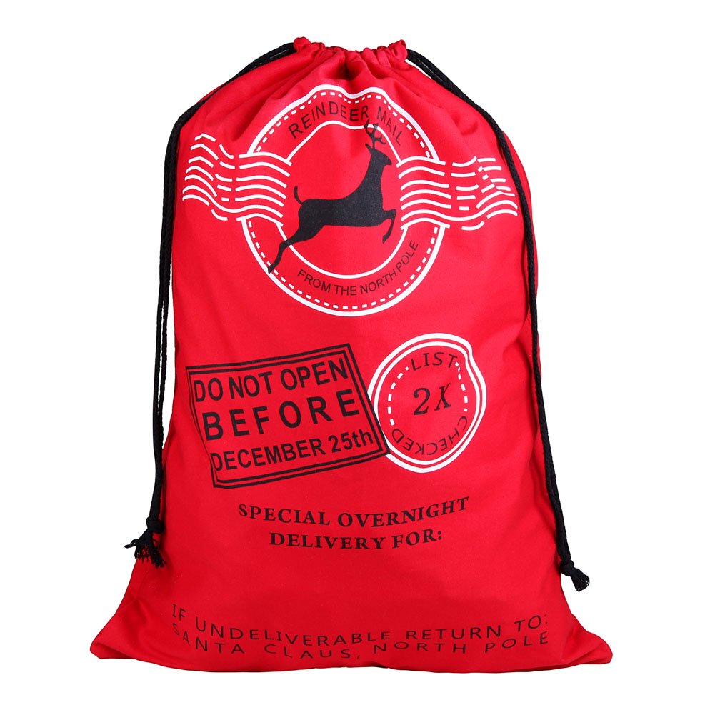 Extra Large Drawstring Santa Sack | Personalized Jumbo Santa Bags for Storing, Holiday Presents, Stocking Stuffers or Decorations
