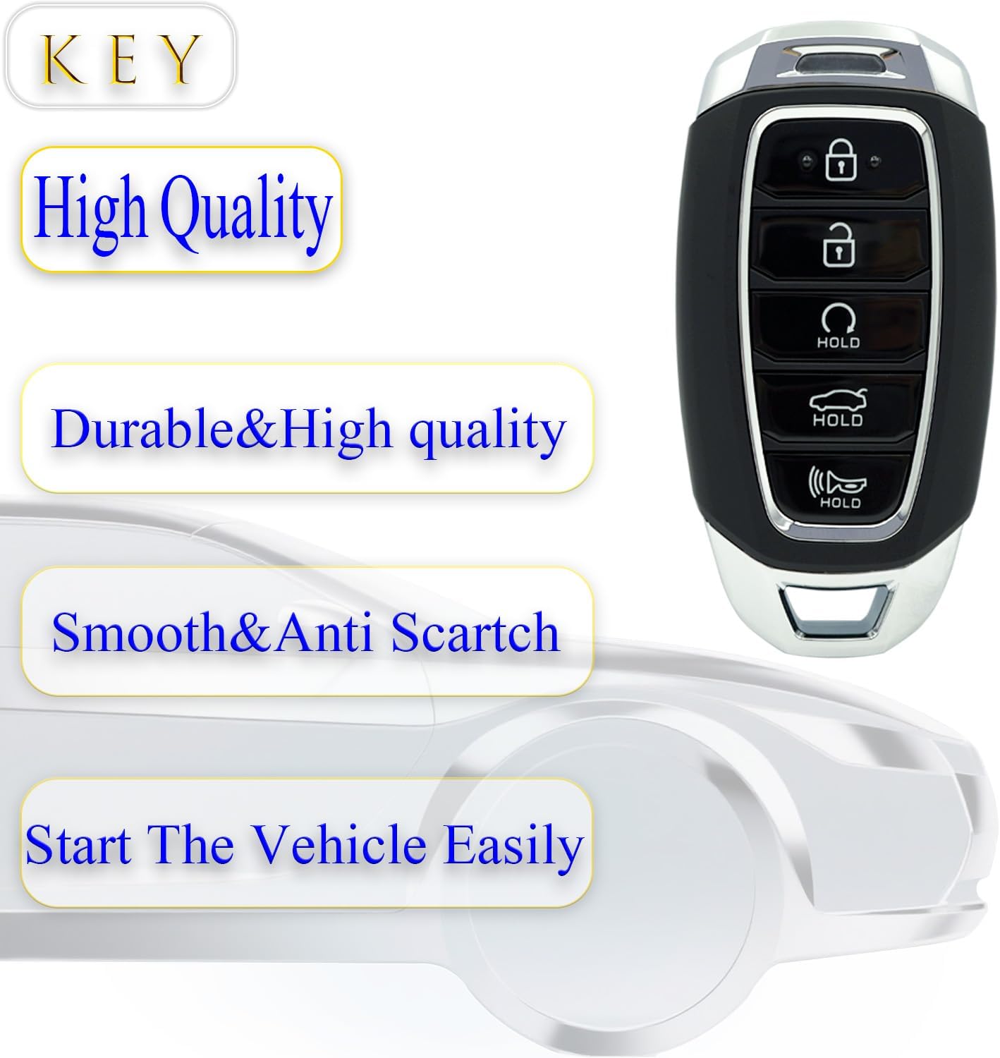 Key fob Replacement fits for Hyundai Elantra 2020-2023 XYSKJFOB Smart Car Keyless Entry Remote Control NYOMBEC5FOB2004 434MHz 95440-AA000