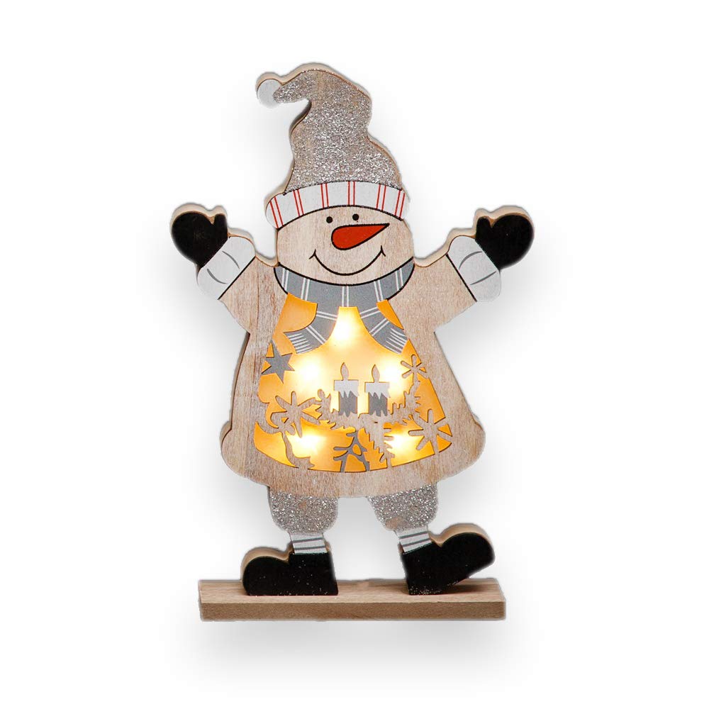Shatchi Snowman LED Christmas Table Decoration - 27cm - Yellow