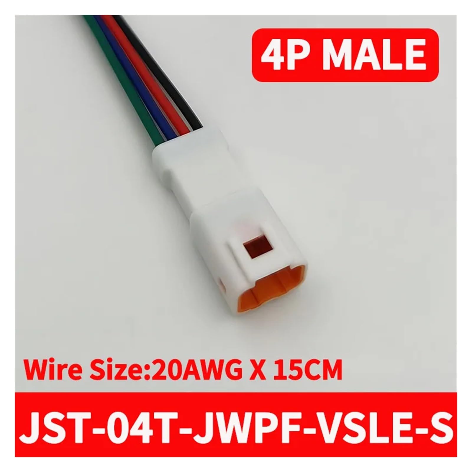 5/20/100 Sätze JST-Automobilsteckverbinder JST02R/02T – Mini-Miniatur-Wasserdichter Stecker- und Buchsenstecker, Kabelbaumstecker, mit 15 cm Kabel(4P Male 04T-JWPF,20 SETS)