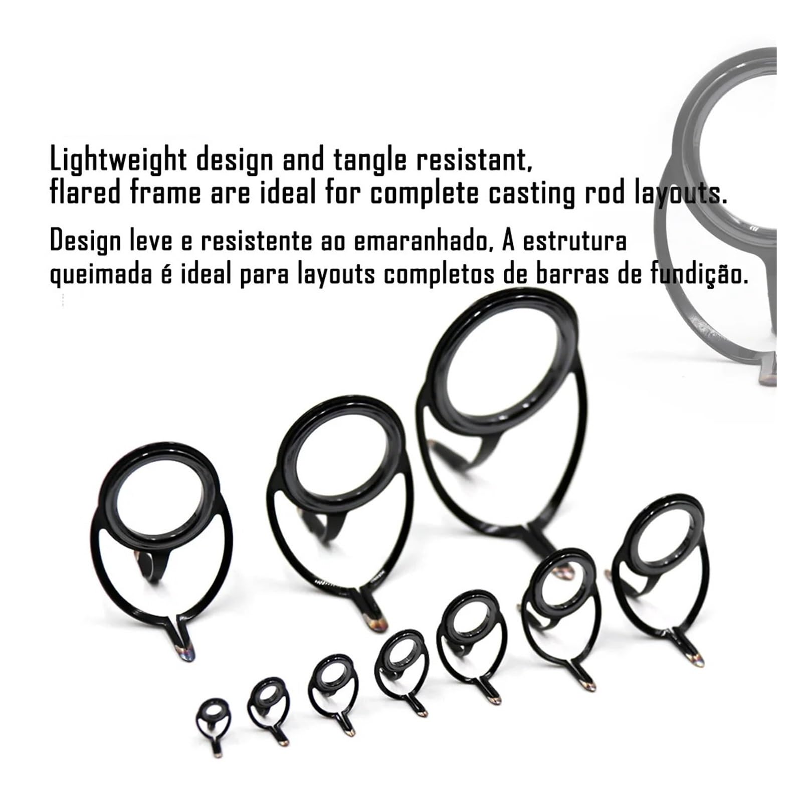 Guides de canne à pêche - Kit de réparation de guide de canne à pêche - Anneaux en acier inoxydable - 10 à 20 pièces - Pour eau douce et salée