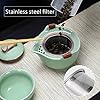 Travel Ceramic Tea Pot Set, Chinese Kung Fu Teapot 1 Pot 2 Mini Cup Porcelain Gongfu Teacups with Infuser Portable Bag All in One for Picnic Outdoor Camping Hotel #3