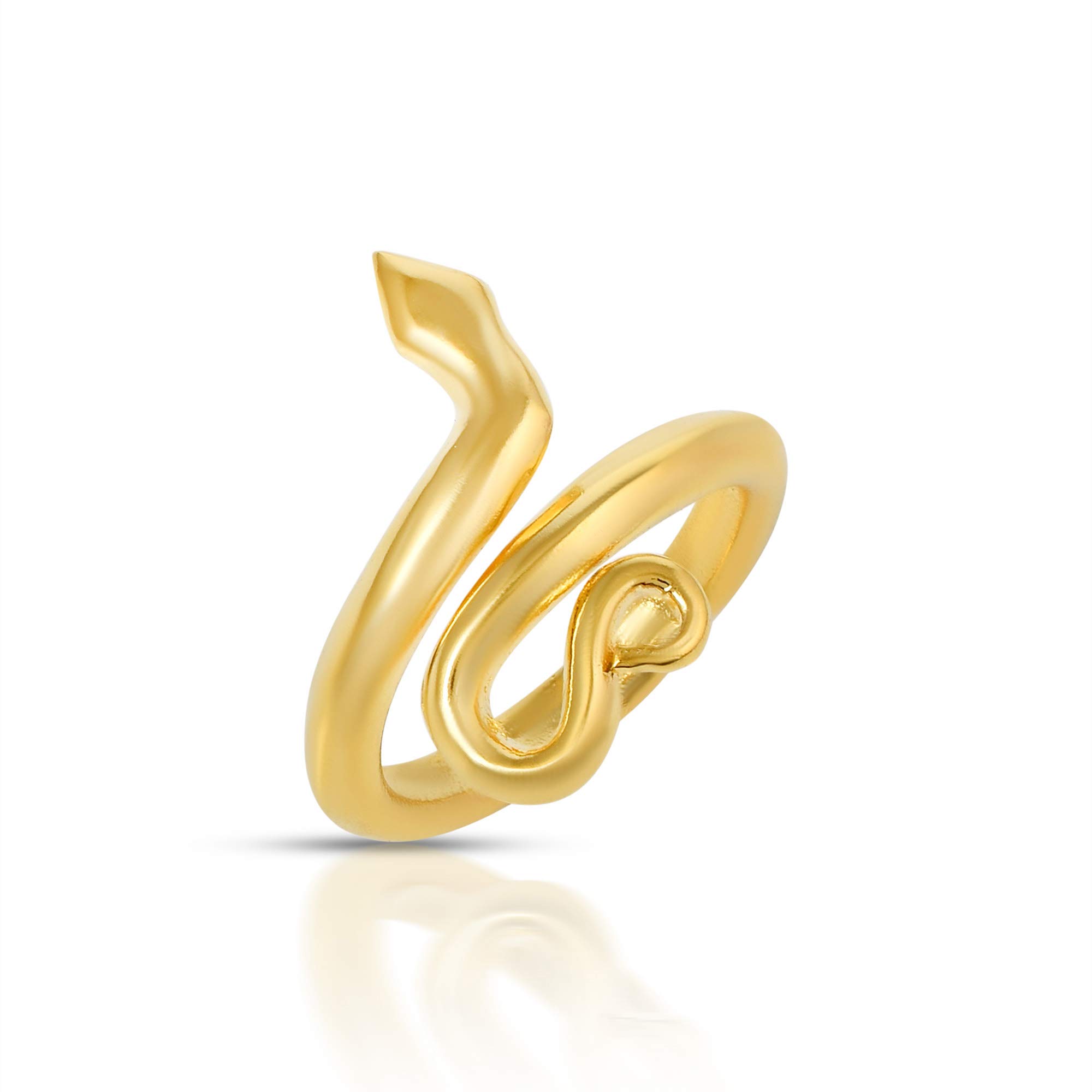 Missmister Brass Metal Gold Plated Nagdevta Snake Adjustable Open End Free Size Finger Ring - Animal Jewellery for Men and Women-image-49