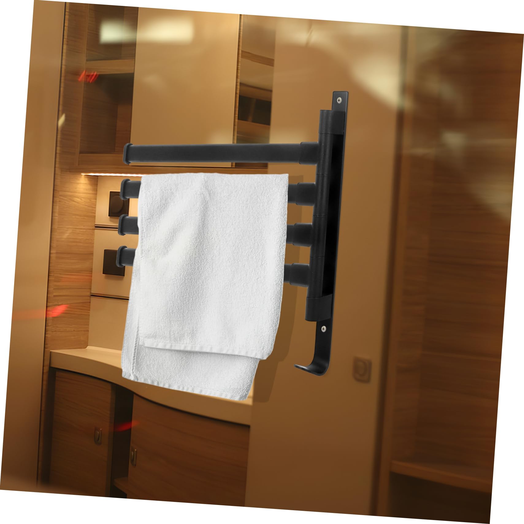 VINTORKY Rv Clothes Drying Rack Foldable Hangers Clothes Hangers Clothing Hangers Travel Hangers Towel Rod Clothes Racks Coat Hanger Rv Ladder Drying Rack Black Space Aluminum Plus Plastic