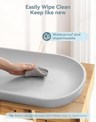 Miniatura 3 de COMOMY Cambiador de bebé para aparador  Cambiador lavable con cinturón de sujeción, impermeable, suave, ligero y portátil, fácil de limpiar para el