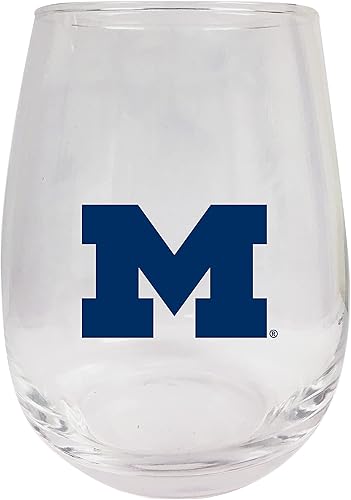 R and R Imports Michigan Wolverines - Copa de vino sin tallo de 15 onzas, producto oficial universitario