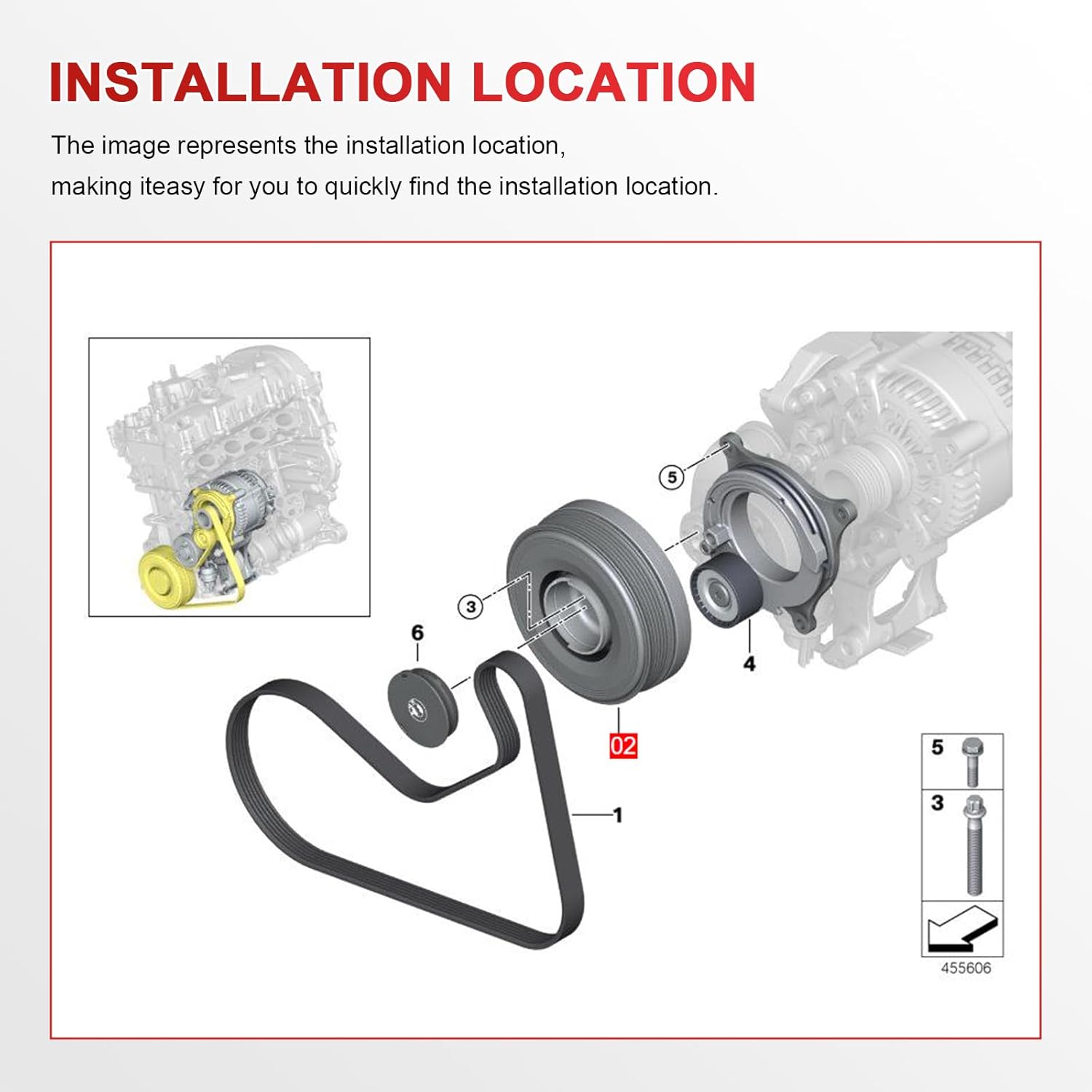 11238638446 Engine Crankshaft Damper Pulley for BMW X3 X4 230i 320i 330i 430i 530i F20 F22 F30 F31 F32 G30 G31 G32 G11 G01 2016-2022