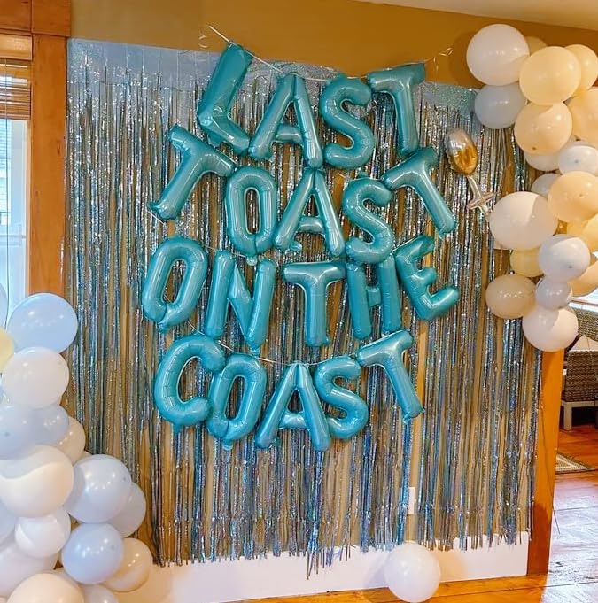 JeVenis Last Toast On The Coast Balloon Banner Beach Bach Balloon Beach Bachelorette Party Decorations Coastal Bach Party Supplies