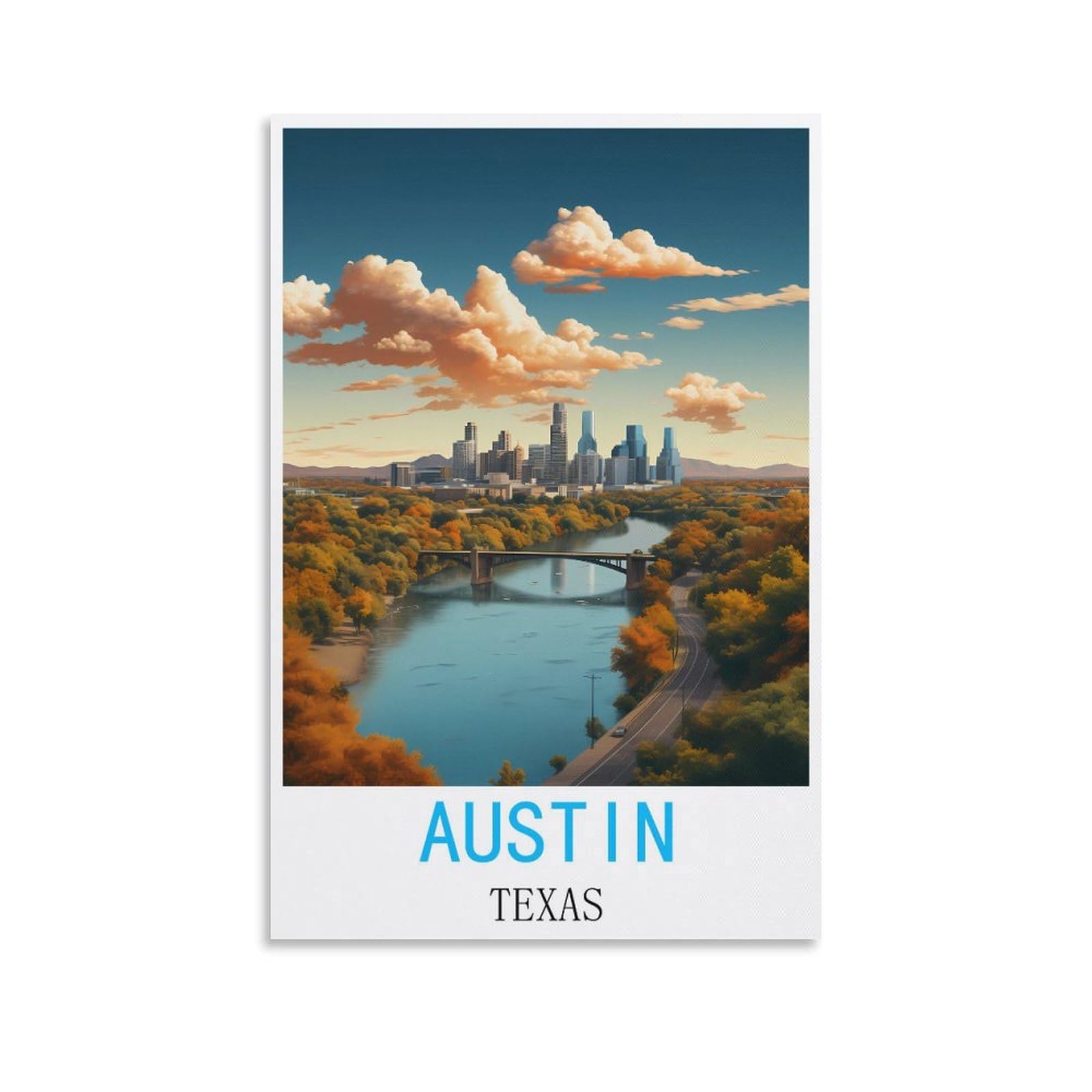 Vintage Metal Tin Wall Sign Austin Texas Art Plaque Poster Wall Decor for Home Tool Room Bar Club Restaurant Cafe 20x30cm