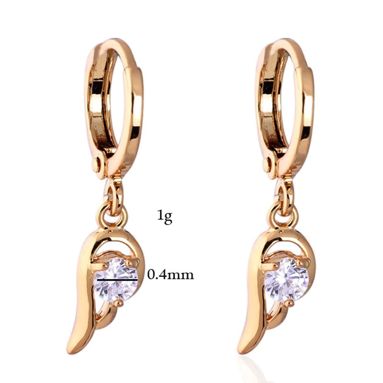 Pendientes de oro auténtico para mujer, oro de 18 quilates 750, pendientes de aro de moissanita, pendientes de gota de aro, oro amarillo Au750, pequeños