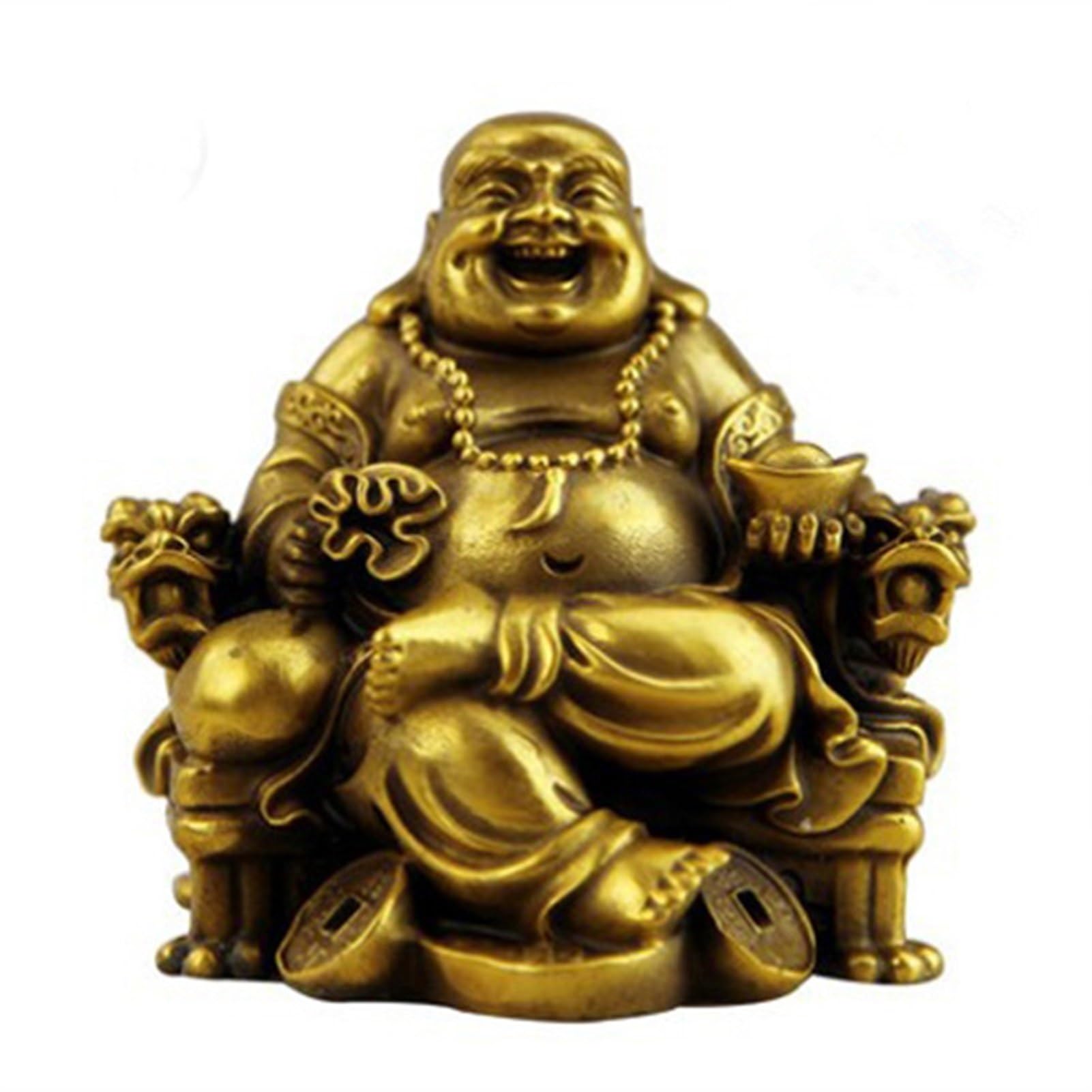 Richesse Bouddha Cuivre L : Rompez le Stress avec cette Statue Feng Shui pour Maison Zen