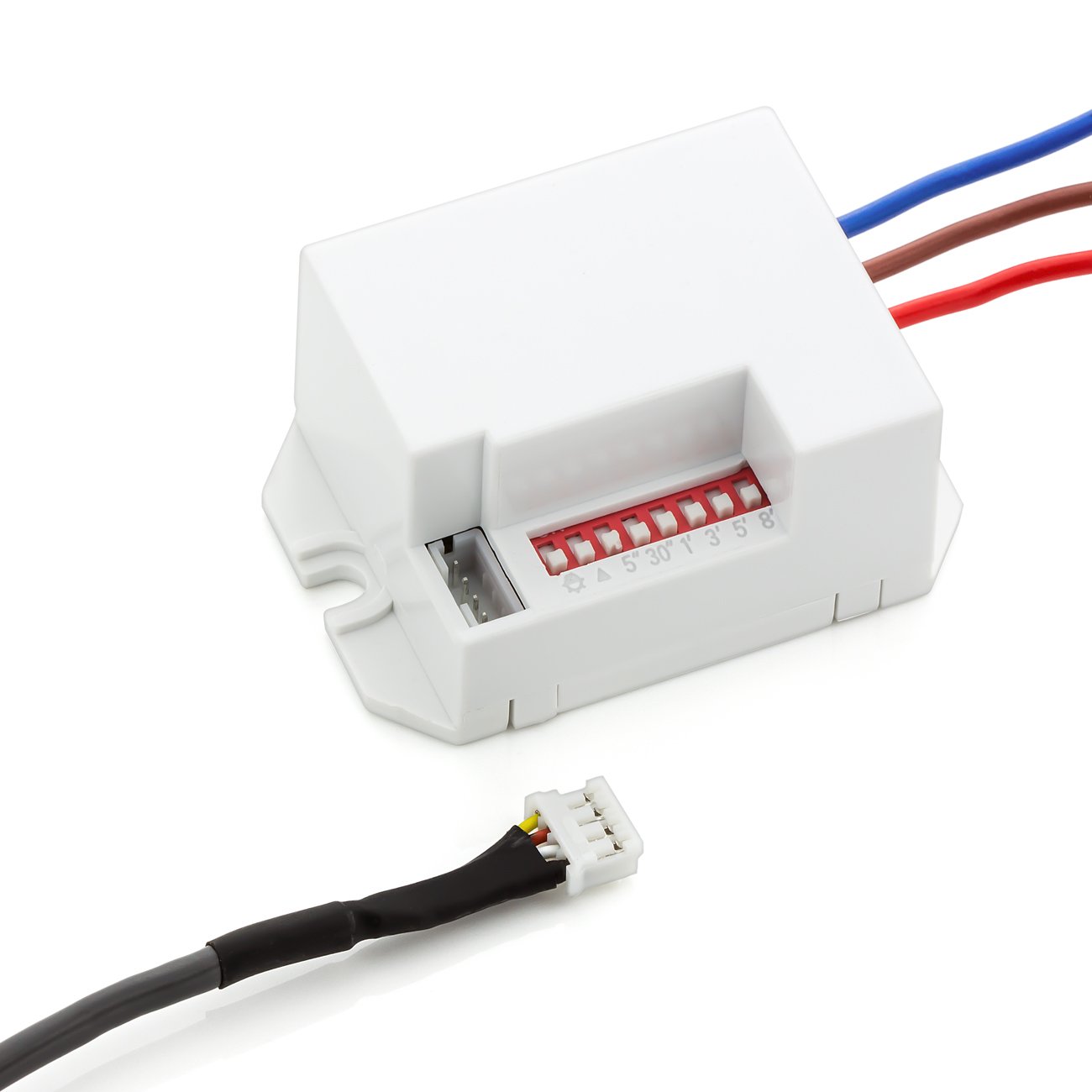 deleyCON 2X Miniatura Infrarrojos Detector de Movimiento En el Interior Alcance 6m a 360° La Construcción más Pequeña Casi Invisible IP20 Montaje Empotrado Blanco