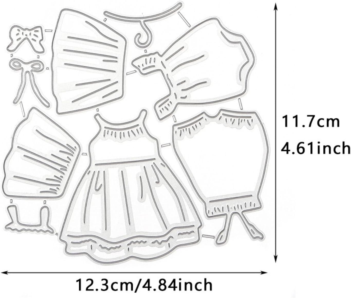 3pcs Baby Girl Dress and Baby Boy Overalls Die Cuts for Card Making,Metal Cutting Dies Embossing Paper Dies for Scrapbooking DIY Album Card Making Supplies (04)