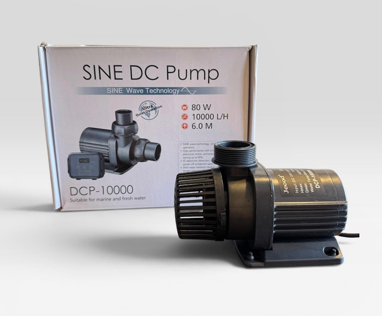 Jebao DCP-10000 Pompe de retour silencieuse pour aquarium 10 000 l/h Régulateur CC réglable basse consommation Pompe submersible pour aquarium marin et eau douce