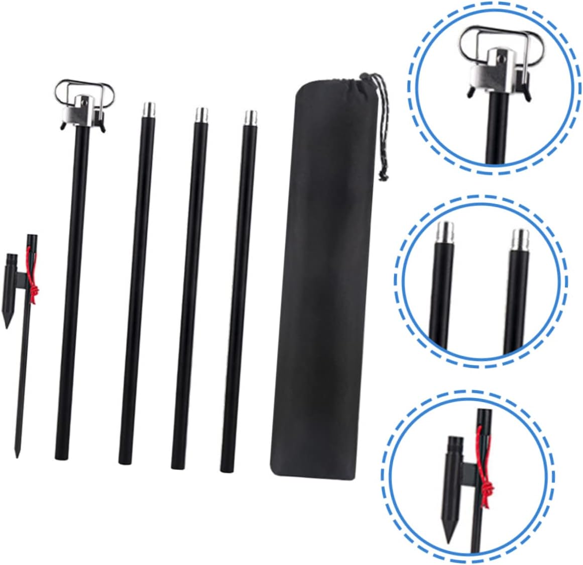 SUPVOX 1Set Portable Lantern Stand Lightweight Outdoor Lamp Holder for Camping Picnics Detachable Design with Double Hooks for Strong Stability and Easy Storage