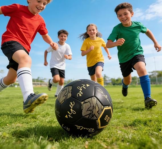 Seamless Soccer Ball Size 4/Size 5 for Adults and Youth, Thermo-Bonded Construction, Waterproof & Leak-Proof, Enhanced Air Retention, Match Ball for Training, Practice and Games