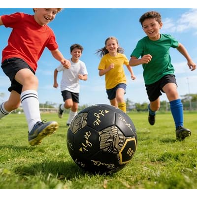 Seamless Soccer Ball Size 4/Size 5 for Adults and Youth, Thermo-Bonded Construction, Waterproof & Leak-Proof, Enhanced Air Retention, Match Ball for Training, Practice and Games