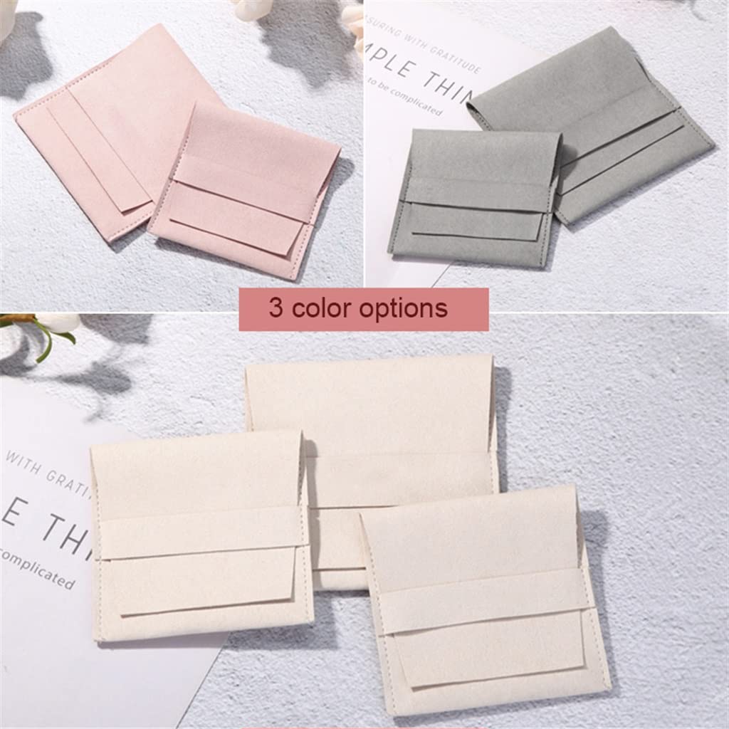 Sacs cadeaux 8x8 cm 9.5x9.5 cm colliers Bracelets sacs d'emballage enveloppes de bijoux sacs de rangement de poche (Beige 9.5 * 9.5 cm)