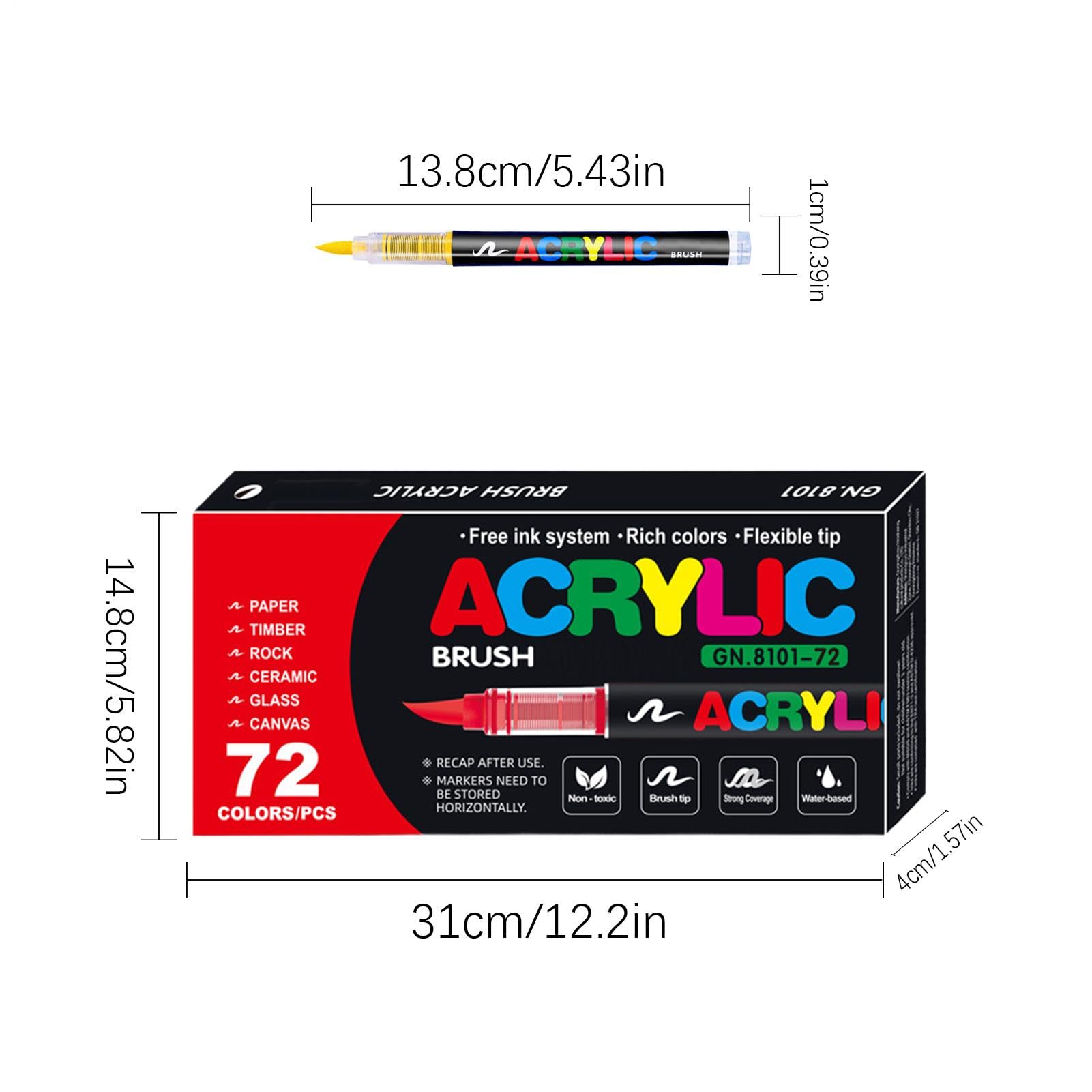 Set di pennelli acrilici, set di marcatori acrilici Penna di pittura a | Segnali di vernice acrilica a prova di dissolvenza, per tessuto, rocce, carta, legno, tela, vetro