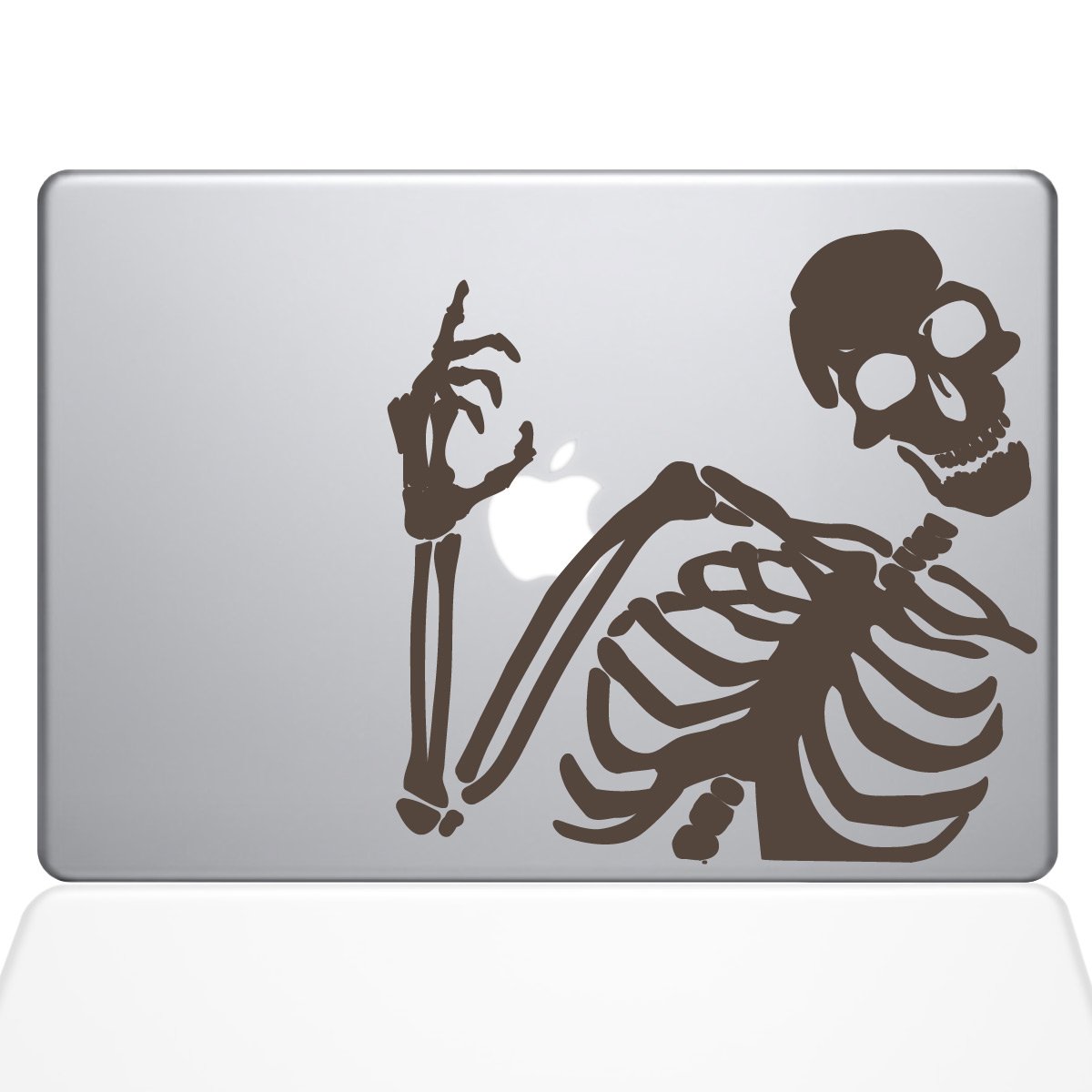 The Decal Guru 2079-MAC-11A-BRO Skeleton Waves Hi Decal Vinyl Sticker, Brown, 11" MacBook Air