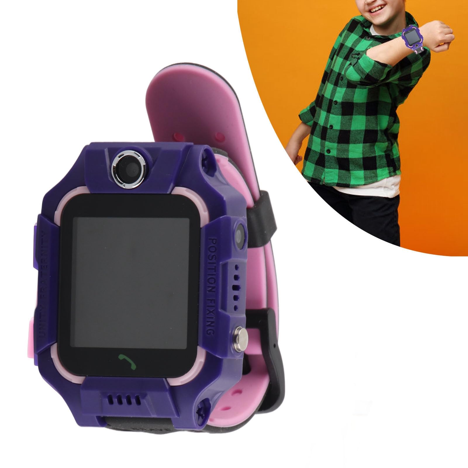Orologio Intelligente per Bambini per Ragazzi Ragazze, Posizione LBS in Tempo Reale Chiamata Vocale Bidirezionale Telefonata SOS IP67 Touch Screen a Colori Impermeabile (Viola)