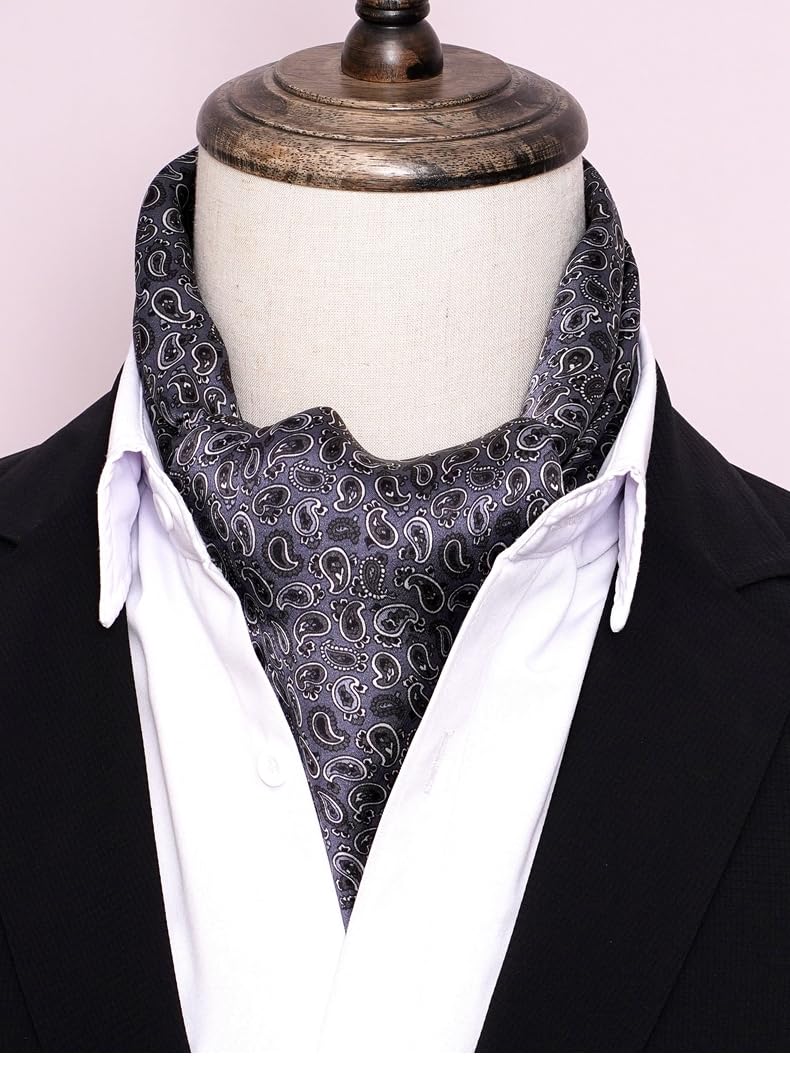 Foulard en Soie Vintage pour Homme, 100% Pure, Motif Classique, Double Couche, imprimé Gentleman