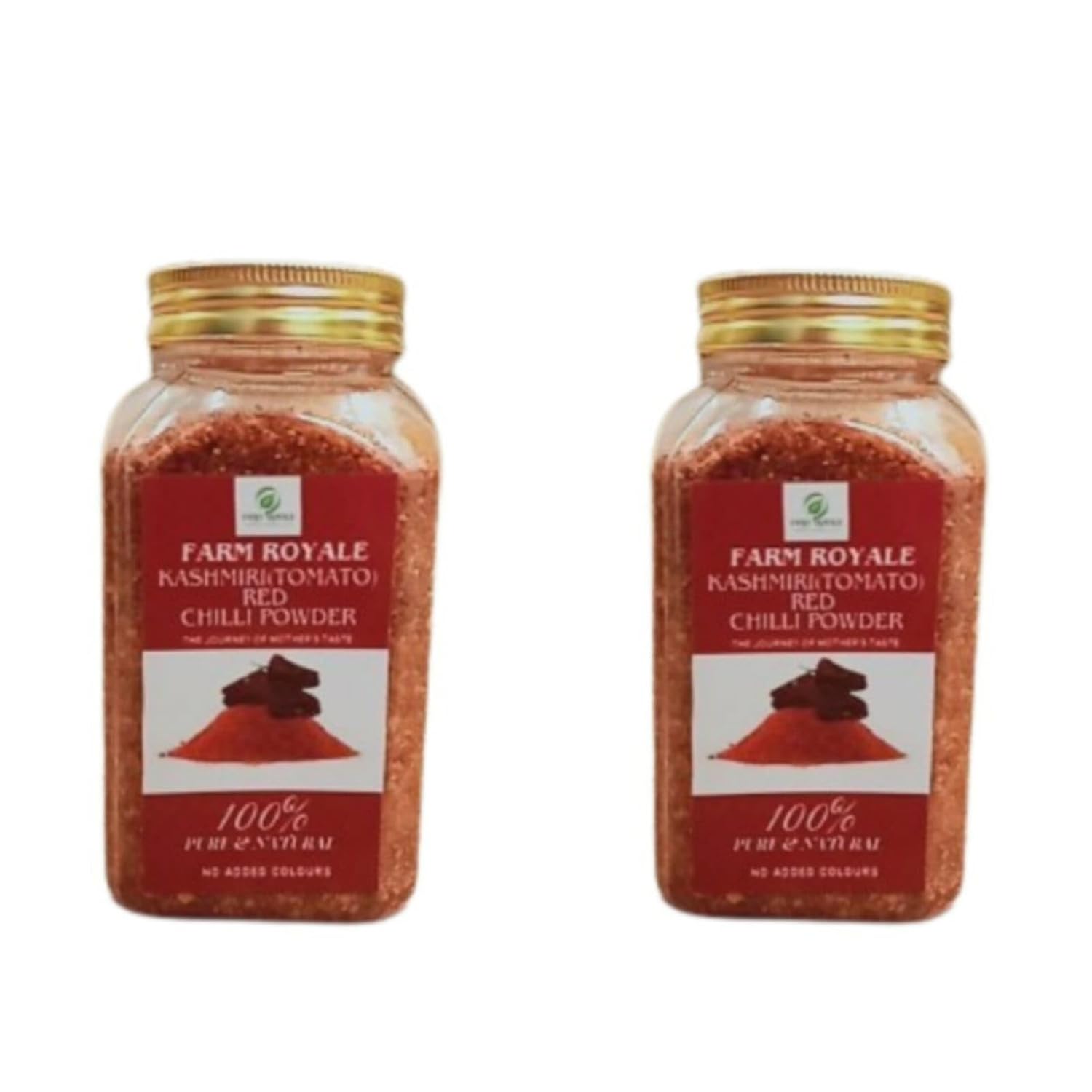 Farm Royale Kashmiri (Tomato) Red Chilli(Lal Mirch) Powder-1+1Combo-(200gm & 200gm)||100% Pure and Natural||Shudh||Handpicked Material||Export quality