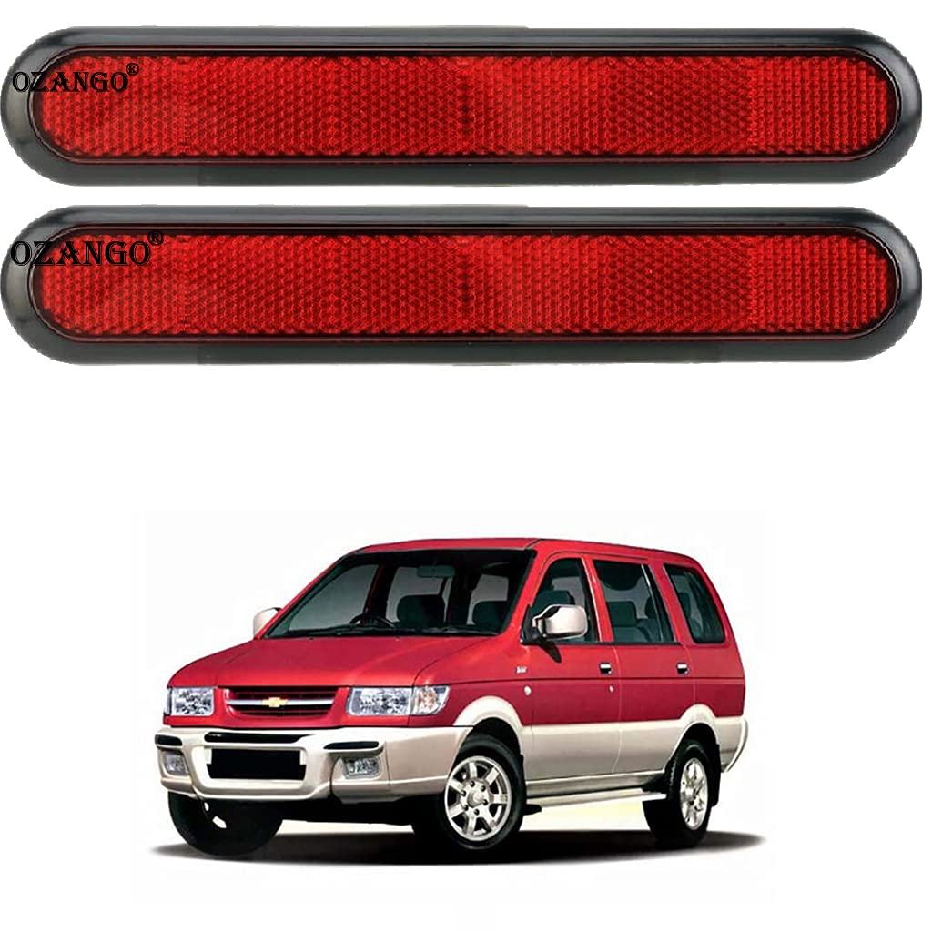 Car Oval Reflector Sticker - Safety Spoke Reflective Quick Mount Custom Accessories 3M Adhesive Reflector Compatible with Chevrolet Tavera, red