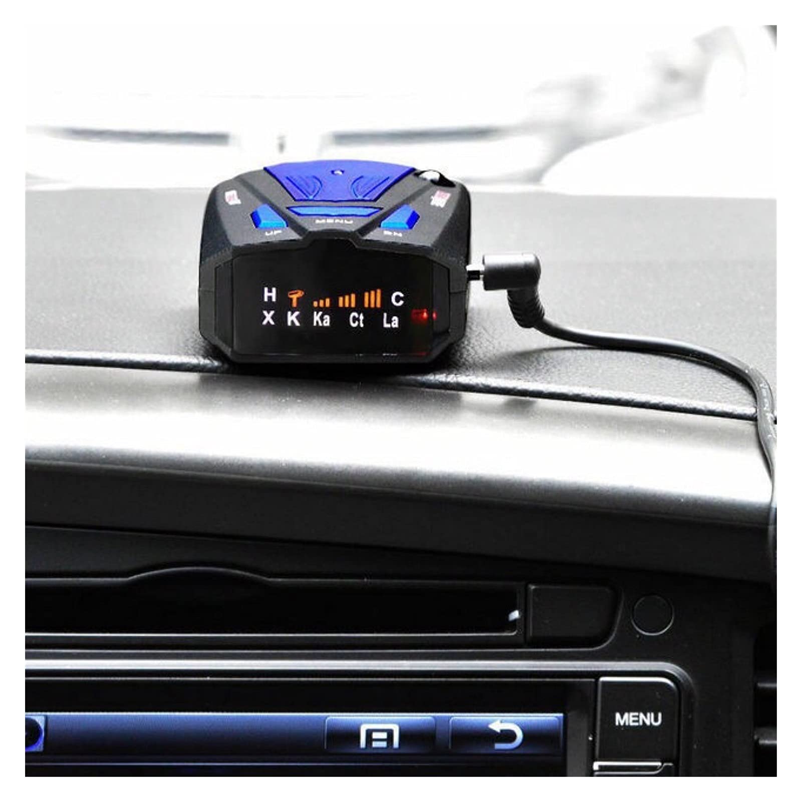 Radardetector 3 Kleur 360 graden V7 Auto Radar Detector Anti Politie Volledige 16LED Band Snelheid Safety Scanning Geavanceerde Voice Alert Waarschuwing Voor auto's (Color Name : Red