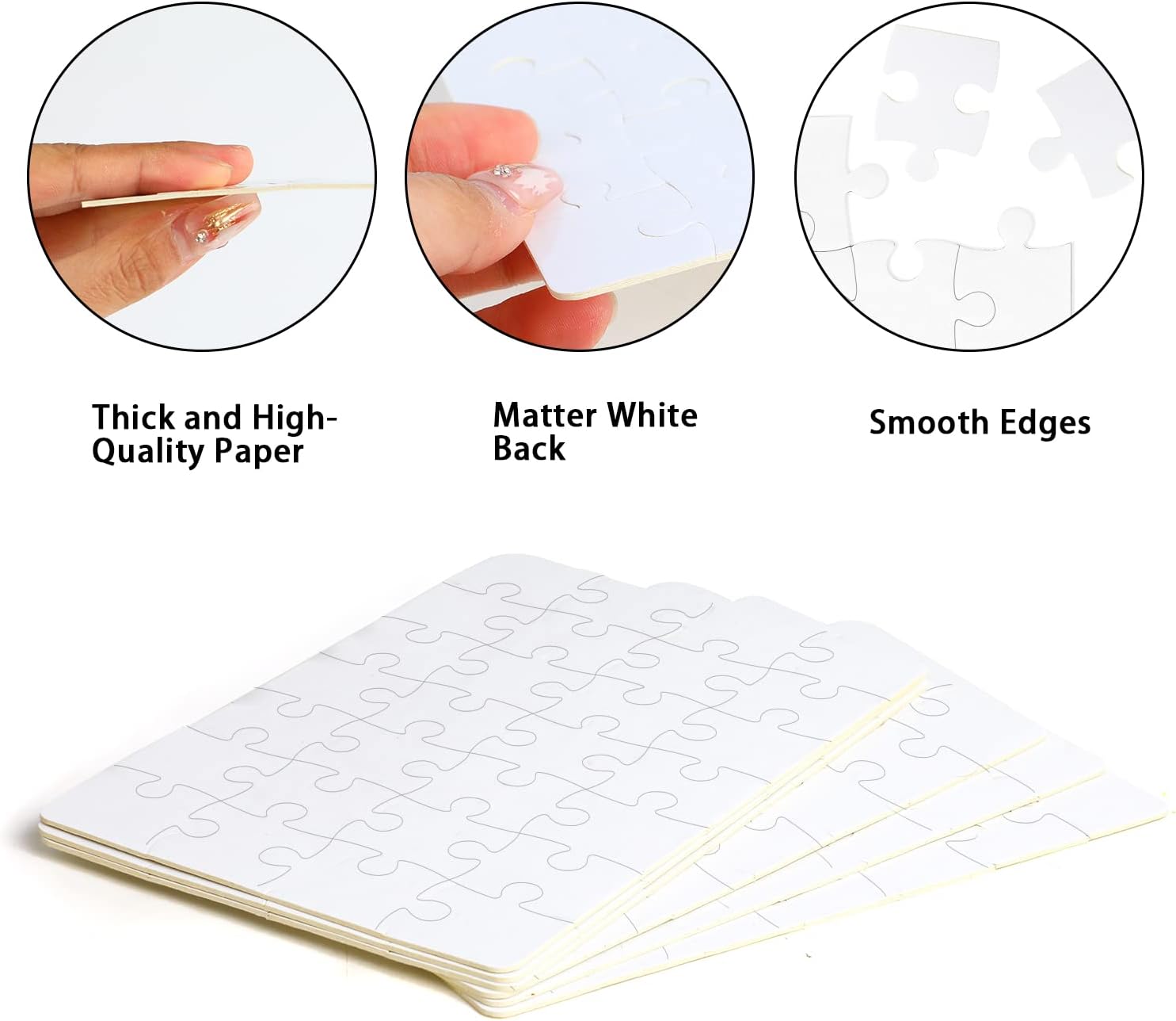 SULOLI Blank Puzzle, Blank Jigsaw Puzzles to Draw on White Puzzles for DIY Projects(12 Pieces)