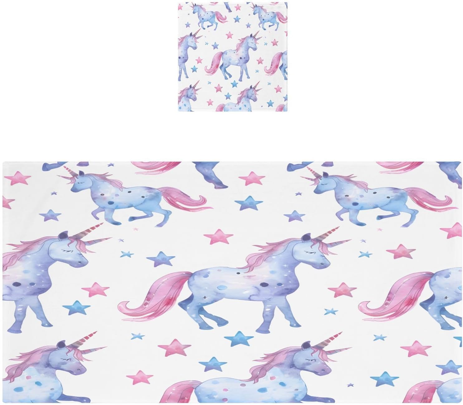 Hand Towels Premium Soft and Highly Absorbent Cute Watercolor Unicorn 2 Pcs Towels for Bathroom Set 100% Cotton Decorative Face Towels