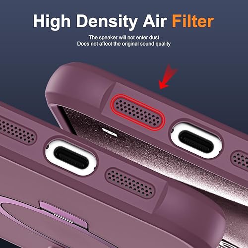 Miniatura 8 de Funda de grado militar compatible con iPhone 14 Plus de 6.7 pulgadas, con soporte magnético invisible tipo anillo, compatible con MagSafe y gran