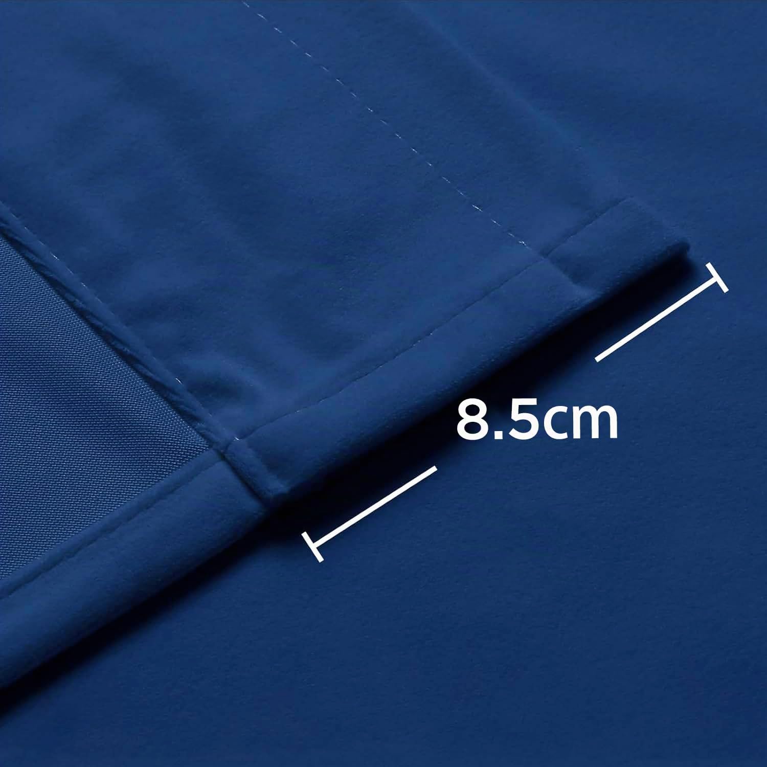 Joydeco Lot de 2 Rideaux Velours Bleu 140x240 cm, Rideau Doux Semi-Occultant Isolant Thermique avec Galon Fronceur à Passe Tringle, Lourds Épais 330g/㎡ pour Salon et Chambre à Coucher