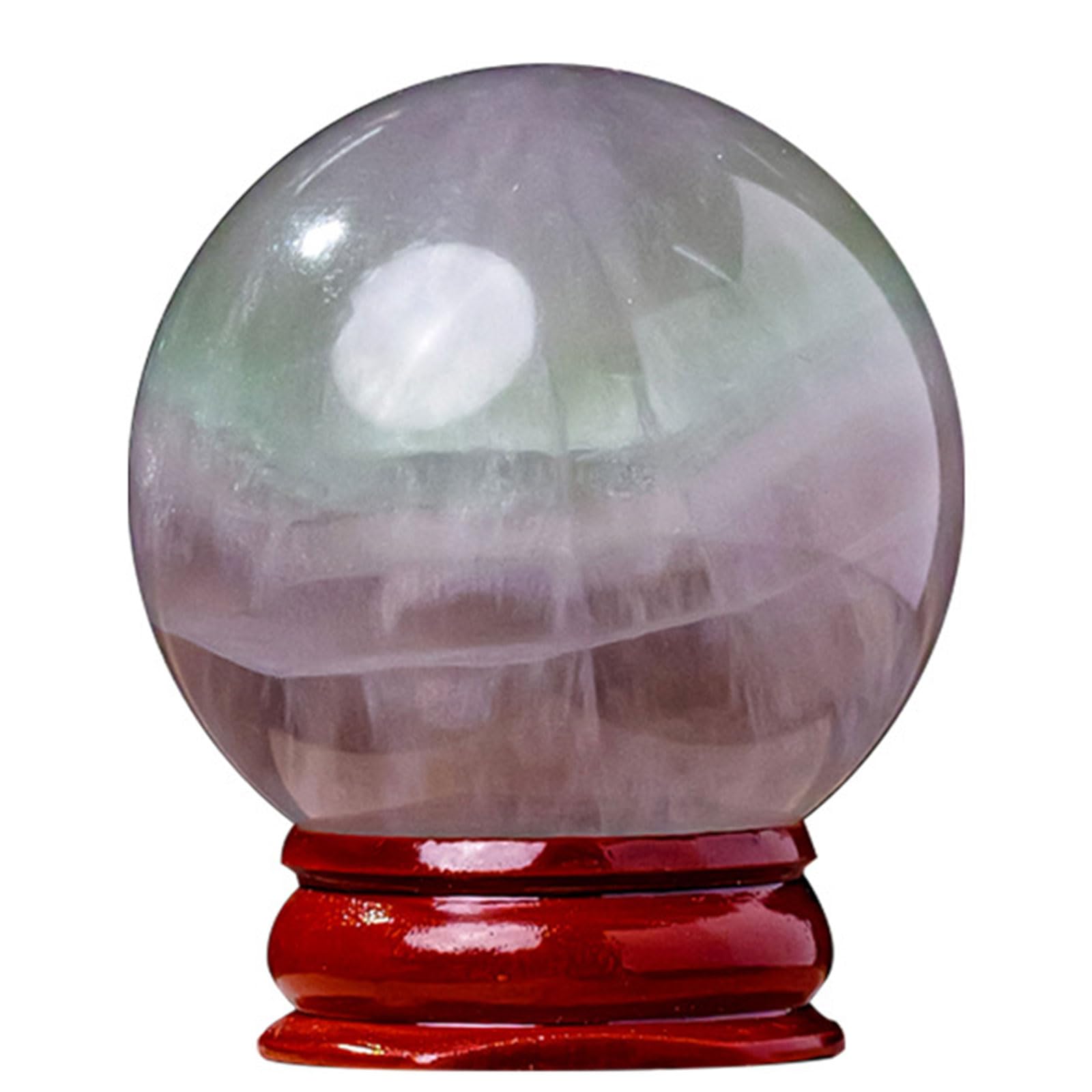 Boule de cristal fluorite naturelle arc-en-ciel avec support pour maison