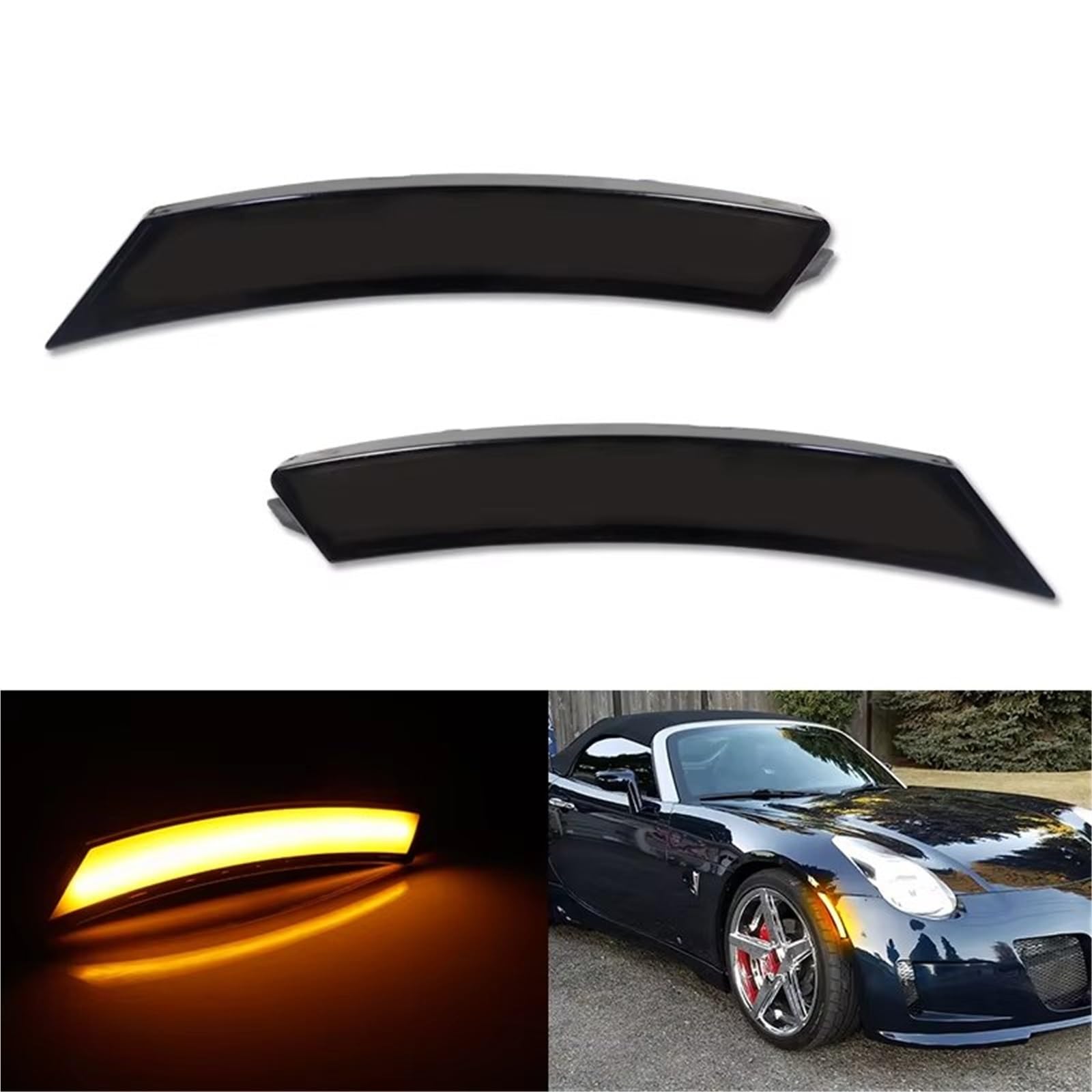 Generico Frecce Auto Per Pontiac Per Saturn Per Sky 2006 2007 2008 2009 2010 Ambra LED Indicatore Laterale Indicatori Direzione 12V Indicatori di direzione(Red lens)
