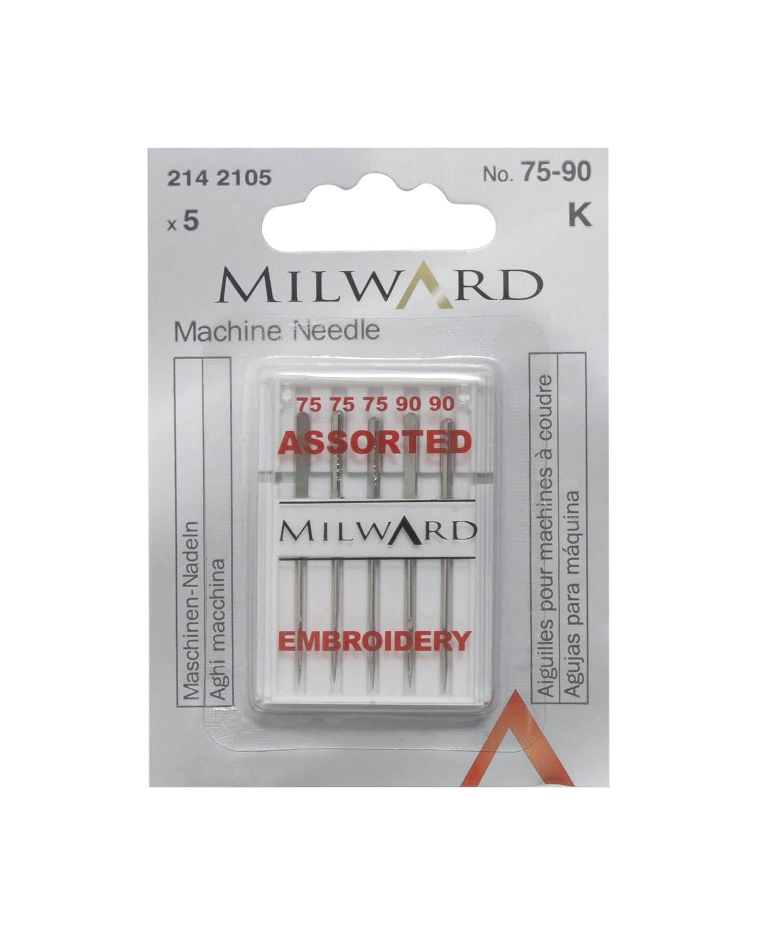 Embroidery Sewing Machine Needles, 75/11(3), 90/14(2)