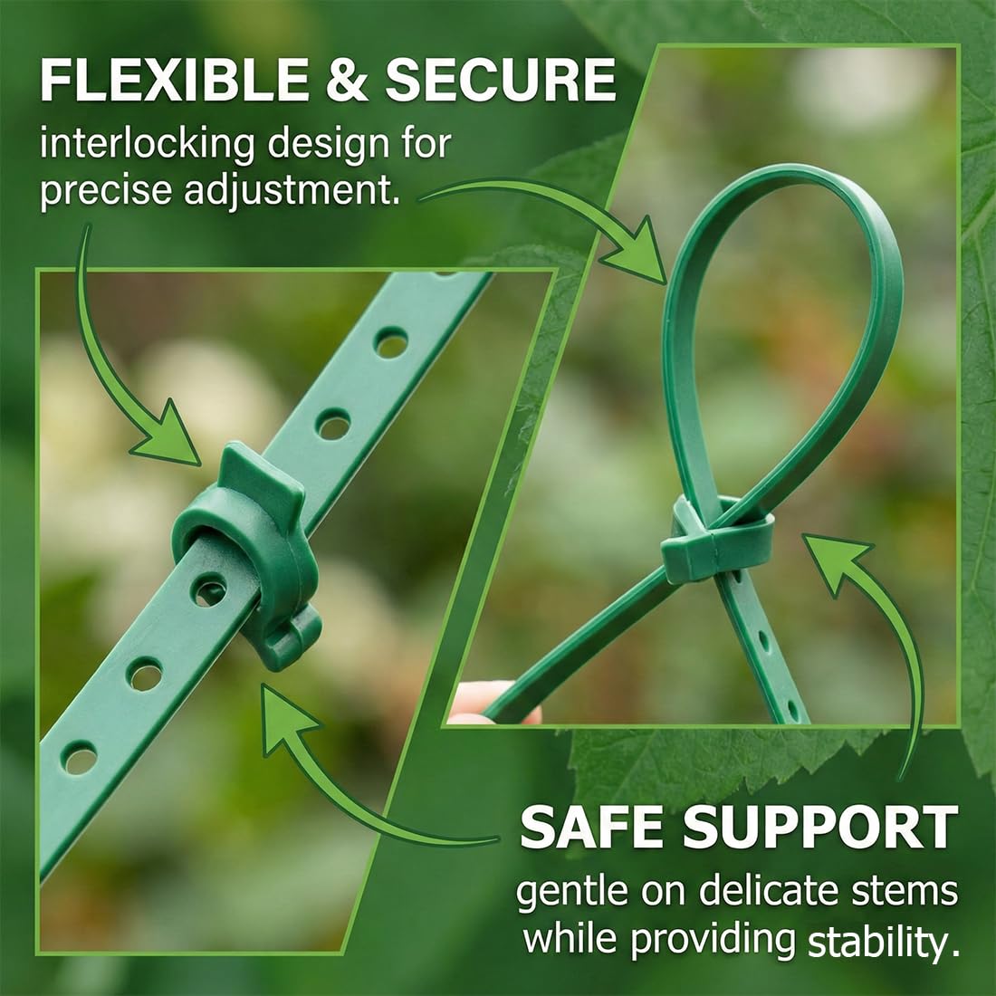 100 pièces Attache de Plante Liens Réglables de Jardinage, Attache Plante Grimpante, Accroche Plante Grimpante, Fixation Serrage, Attaches De Torsion En Plastique Flexible (13 cm)