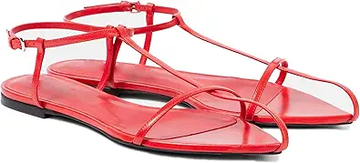 Flat Sandals for Women with Metal Buckle Ankle Strappy Ladies Fashion Slide Sandals Comfortable Summer Open Toe Women Sandals Dressy.