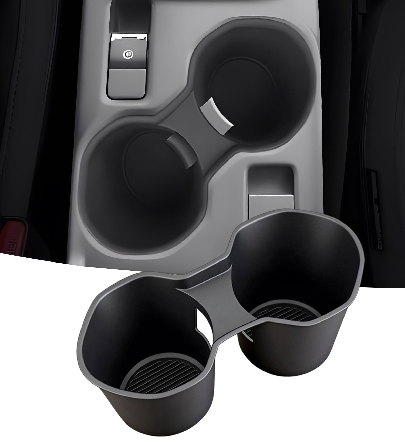 Center Console Cup Holder Inserts for Subaru Forester 2025 (Not for 2026+), Interior Accessories Silicone Car Cup Holders Covers Protector for 2025 Forester, Black