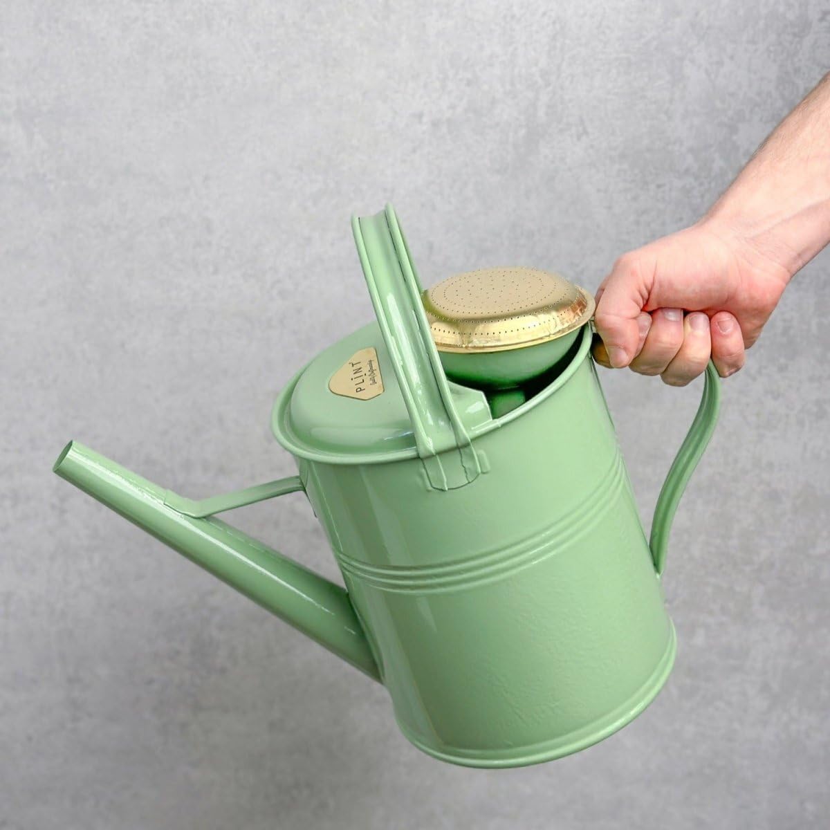 PLINT 5L Watering Can - Modern Style Watering Pot for Indoor and Outdoor House Plants - Coloured Galvanised Powder Coated Steel - Metal Design With Narrow Spout And High Handle -Winter white