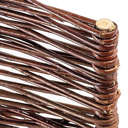KADAX Palisade aus Weide, natürlicher Weidenzaun, handgemachter Weidenflechtzaun, Gartenzaun für Wegabgrenzung und Beete, Zaun Rasenkante (10 Stück 120x40cm)