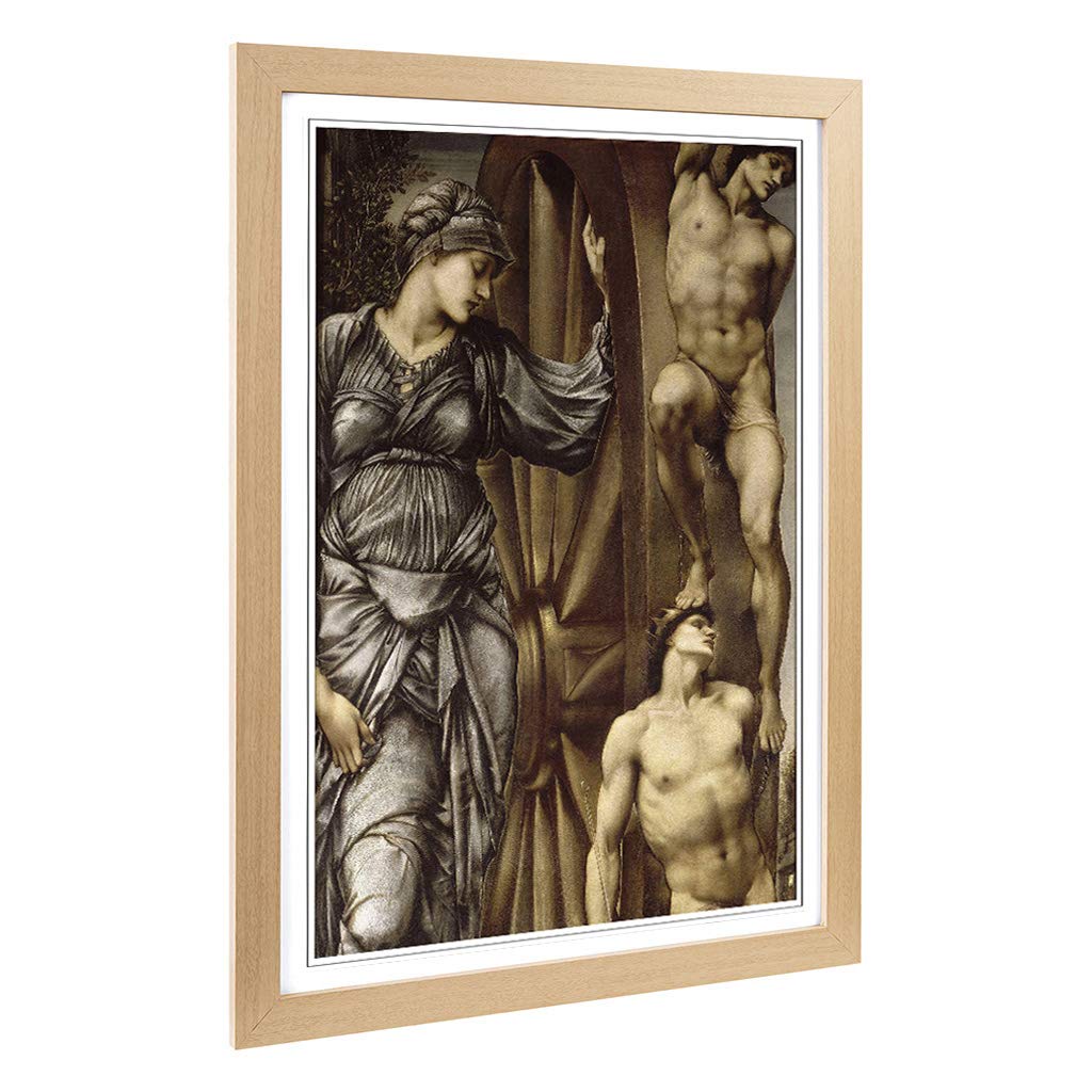Big Box Art Framed Print of Edward Burne-Jones The Wheel of Fortune Design | Wall Art Picture | Home Decor for Kitchen, Living Room, Bedroom, Hallway, Oak, A2 / 24.5x18 Inch / 62x45cm