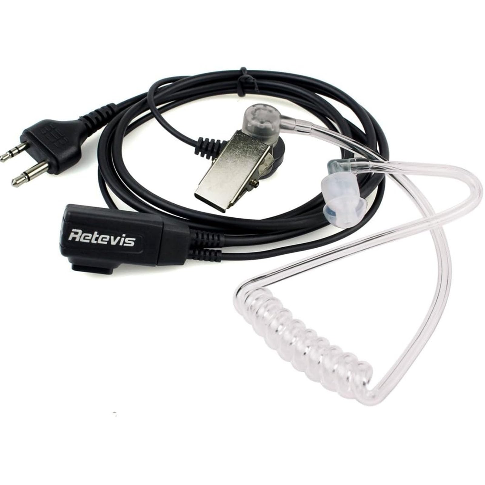 Retevis Cuffie Walkie Talkie 2 Pin Auricolare Compatibile con Ricetrasmittente Midland G7 Pro G6 G9 G12 M24 GXT250 GXT550 GXT650 LXT80 LXT112 Alan39 (5 Pezzi)