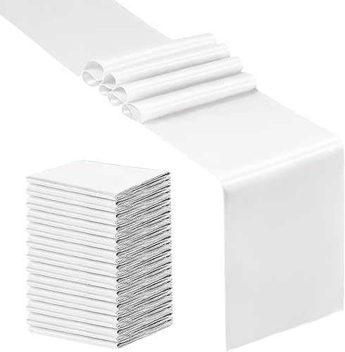 Miniatura 11 de SiinvdaBZX - Juego de 4 caminos de mesa de satén azul real de 12 x 108 pulgadas de largo, camino de mesa de satén brillante y suave para decoración