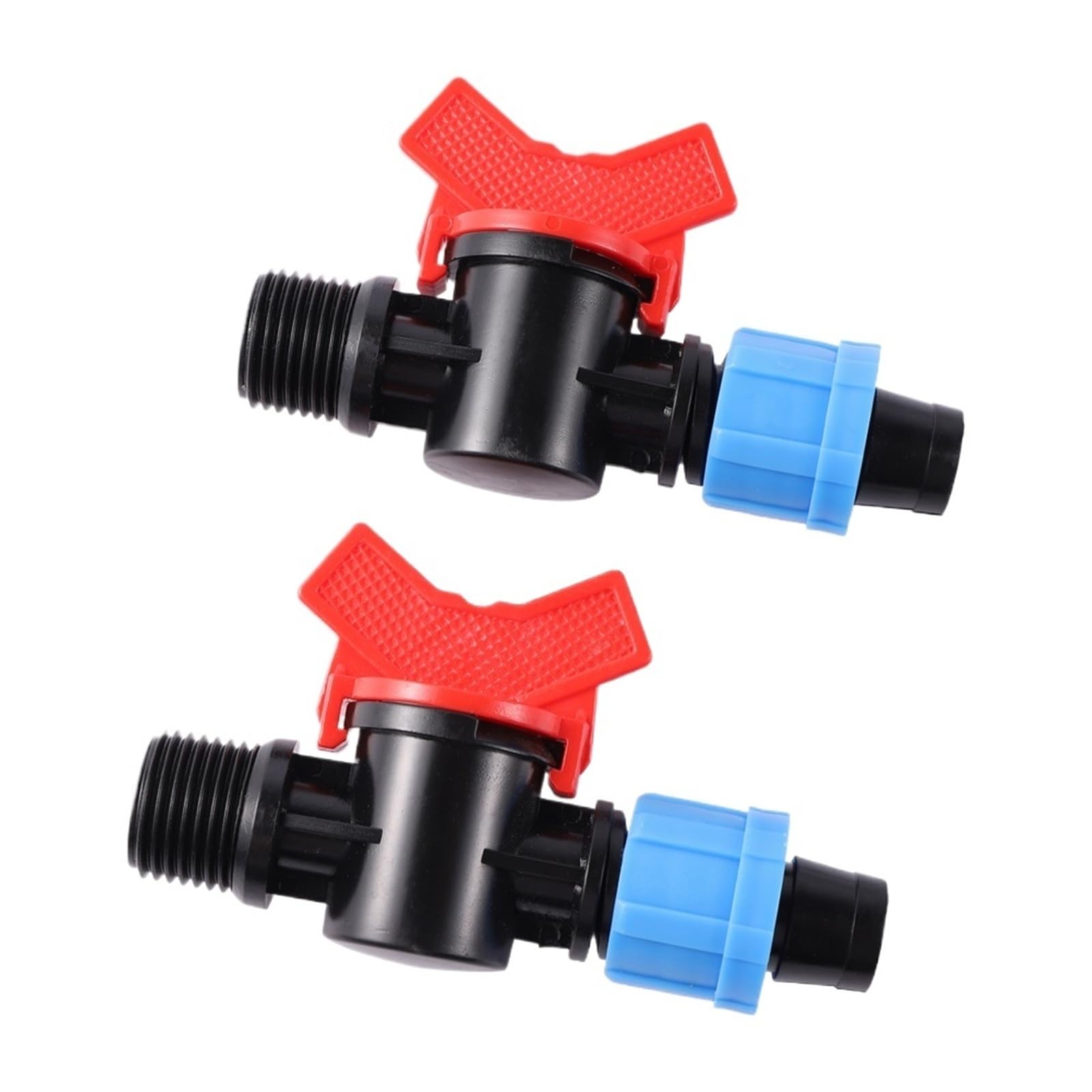 Raccord fileté 1/2" et vanne d'eau 16 mm pour tuyau d'irrigation goutte à goutte de jardin