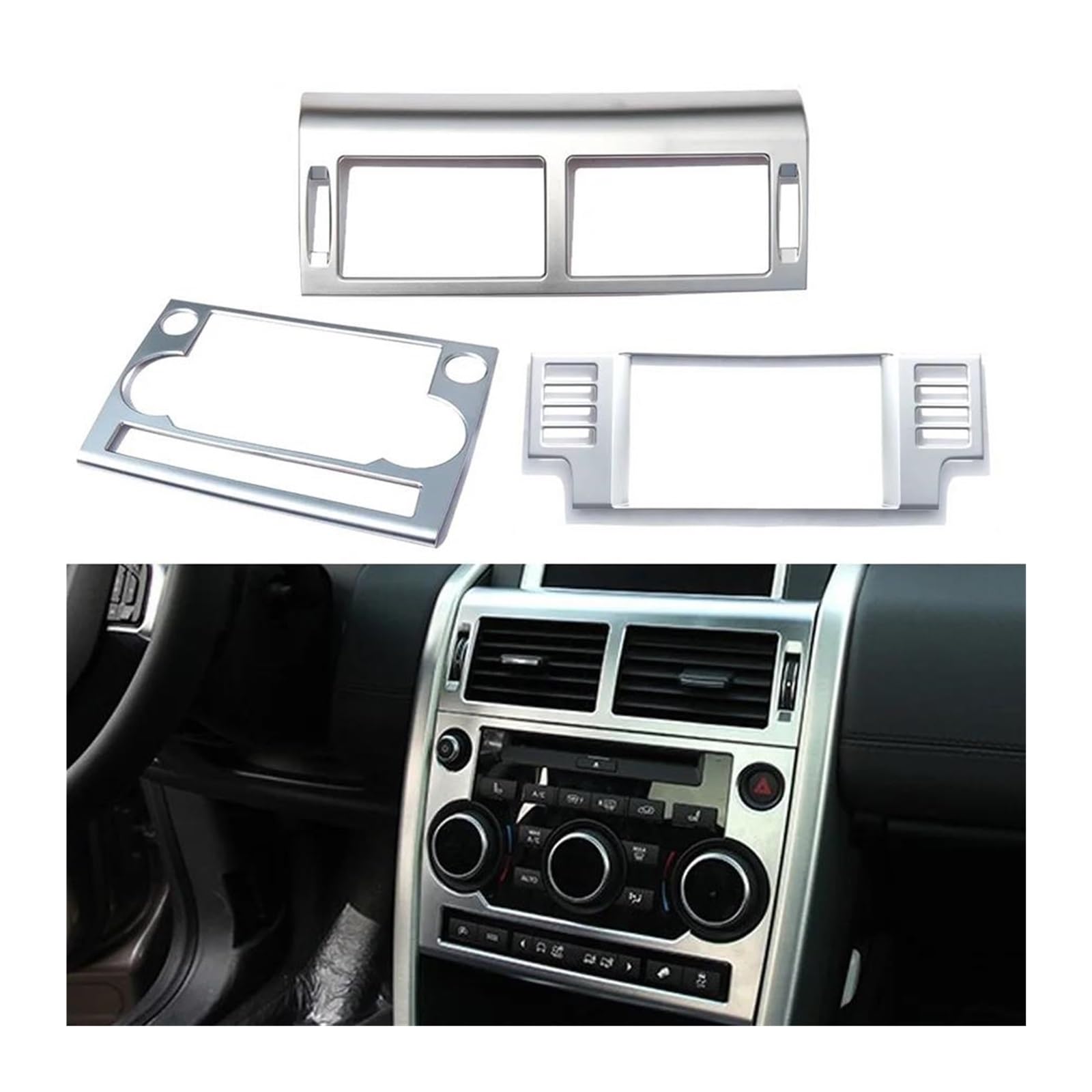 Garniture Couvercle Ventilation Tableau Bord Pour Land Rover Discovery - Déco Intérieur Voiture ABS Argent