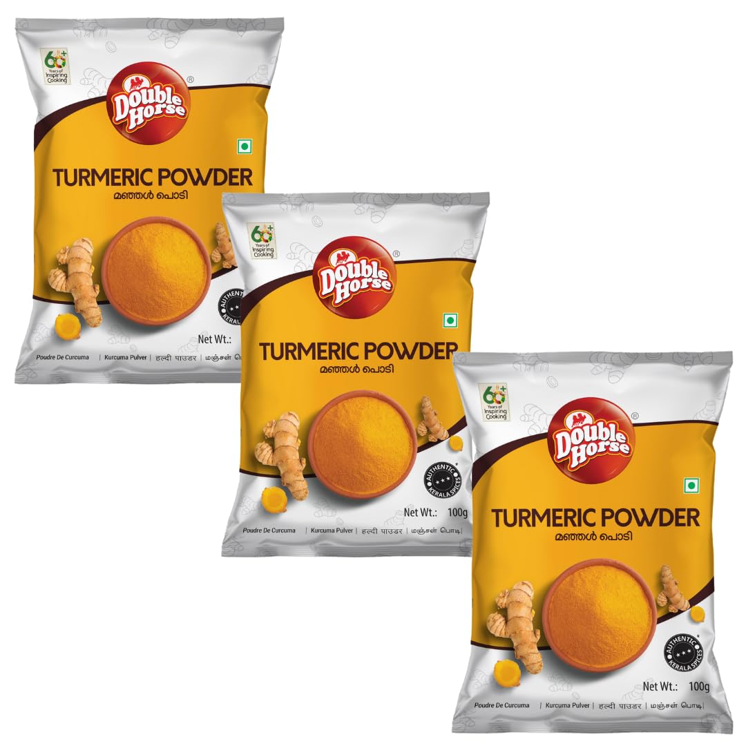 Double Horse Turmeric Powder 100g | Haldi Powder | Natural Golden | Pasupu Podi | Lakadong (B07D3WGNM3) Amazon Price History, Amazon Price Tracker