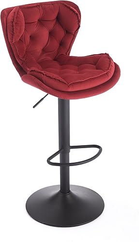 Miniatura 24 de SZLIZCCC Taburete de bar moderno giratorio de altura de pub, silla de comedor alta con asiento de terciopelo, respaldo, taburete hidráulico sin