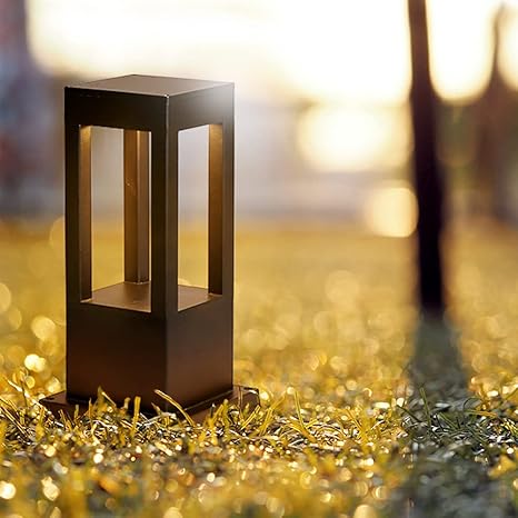 DUIRHNFV LED Column Head Lamp Outdoor IP55 Waterdichte Post Light Lawn Lamp Park Pillar Lamp Garden Wall Porch Light Pavilion Patio Light Floor Lamp Street Lantern (Color: Black) photo 2