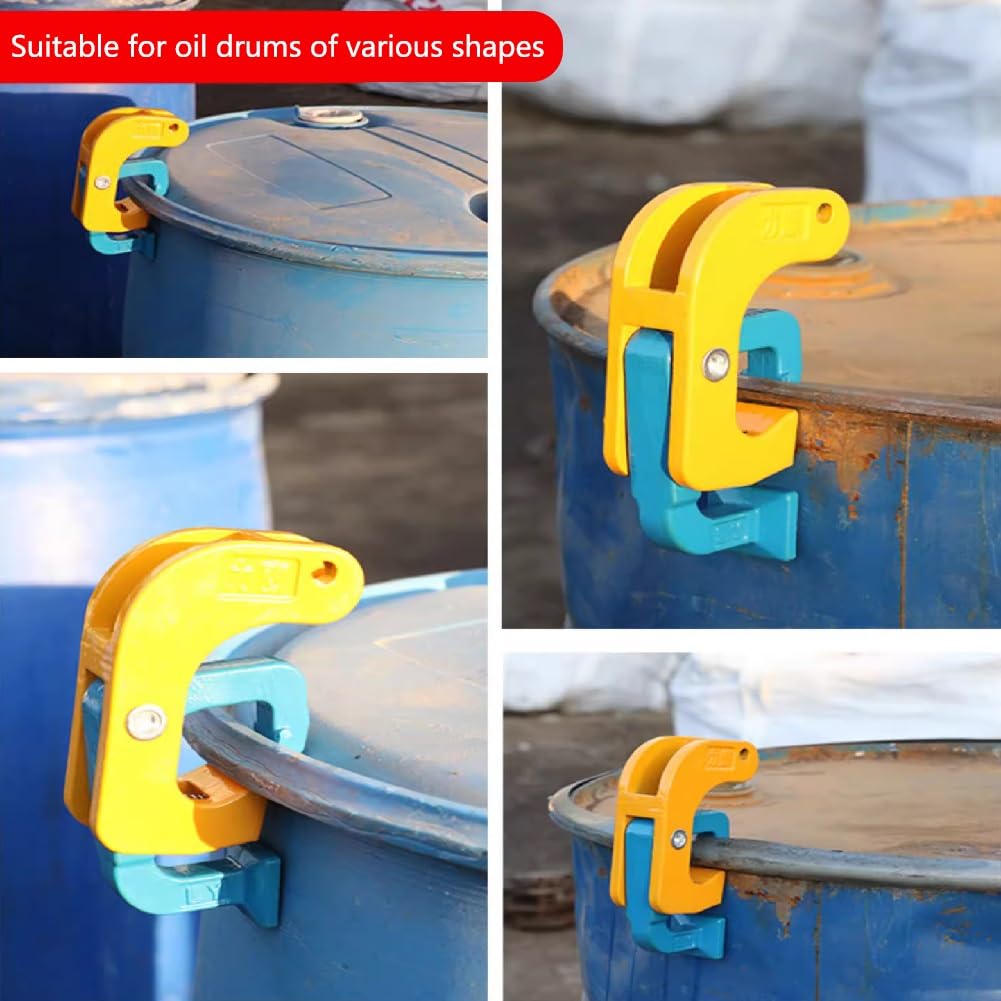 DNGXAOYA Oil Drum Lifting Clamp with Four Chains,Drum Lifter - Chain Type, Can Lift 2 Tons/4409lb, Suitable for 30-55 Gallon Drums, Chain Diameter 25cm/10in